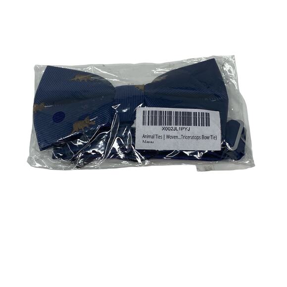 NWT Aus Cufflinks Mens Navy Dinosaur Socks Bow Tie Gift Set Triceratops Novelty - Picture 4 of 10